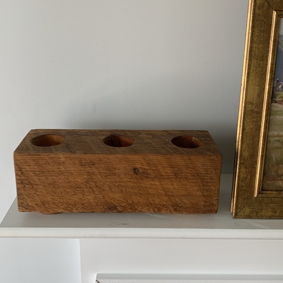 Wooden Block Terrarium‎ Holder Trio candle holder home decor bohemian farmhouse - Picture 3 of 9